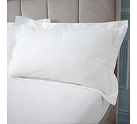 (White) Bianca Plain Dye 100% Egyptian Cotton 180 Thread Count Standard Pillow Case