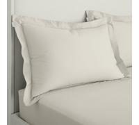 Bianca Fine Linens 200 Thread Count Cotton Percale Oxford 50X75Cm + Border Pack Of 2 Pillow Cases With Envelope Closure Natural