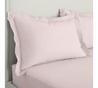 Bianca Fine Linens 200 Thread Count Cotton Percale Oxford 50X75Cm + Border Pack Of 2 Pillow Cases With Envelope Closure Blush Pink