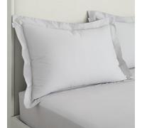 Bianca Fine Linens 200 Thread Count Cotton Percale Oxford 50X75Cm + Border Pack Of 2 Pillow Cases With Envelope Closure Grey