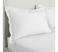 Bianca Fine Linens 200 Thread Count Cotton Percale Oxford 50X75Cm + Border Pack Of 2 Pillow Cases With Envelope Closure White