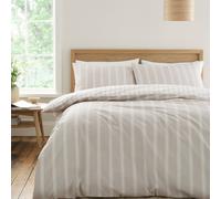 Bianca Fine Linens Ashford Stripe 200 Tc Cotton Percale Reversible King Duvet Cover Set With Pillowcases Natural