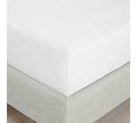 Bianca Fine Linens Bedroom 200 Thread Count Cotton Percale Double Fitted Sheet 32cm Depth White