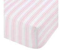 Bianca Fine Linens Bedroom Check And Stripe Fitted Sheet 25Cm Depth Pink