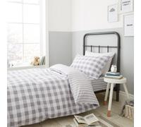Bianca Fine Linens Bianca Bedding Check And Stripe Cotton Reversible Duvet Cover Set With Pillowcase Grey