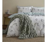 Bianca Fine Linens Bianca Carved Faux Fur Blanket Throw Sage Green