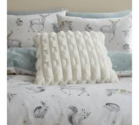 Bianca Carved Faux Fur 50x50cm Cushion Cream
