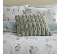 Bianca Carved Faux Fur 50x50cm Cushion Sage Green
