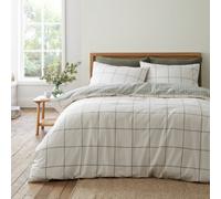 Bianca Fine Linens Brushed Regal Check Cotton Reversible Single Duvet Cover Set With Pillowcase Green
