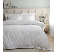 Bianca Lottie Floral Embroidery 180 Thread Count Cotton Single Duvet Cover Set with Pillowcase White