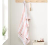 Bianca Fine Linens Reversible Stripe Cotton Jacquard Bath Sheet Blush Pink