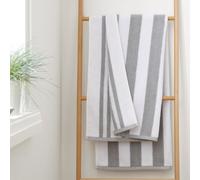 Bianca Reversible Stripe 90x140cm Cotton Jacquard Bath Sheet Grey