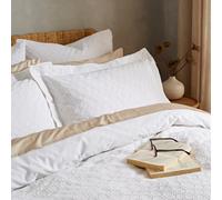 Bianca Fine Linens Waffle Cotton Circle Oxford 50X75Cm + Border Pack Of 2 Pillow Cases With Envelope Closure White