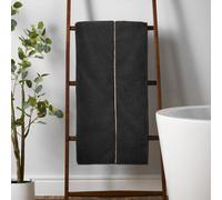 Bianca Fine Linens Zero Twist Satin Stitch Cotton 70X127Cm Bath Towel Black