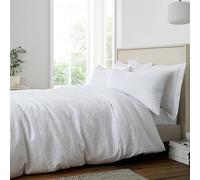 Bianca Fleur Matelassé Jacquard 200 Thread Count Cotton Single Duvet Cover Set with Pillowcase White