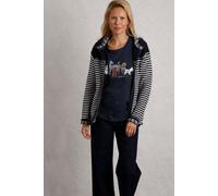 Weird Fish Bianca Full Zip Stripe Eco Macaroni Hoodie Navy Size 12