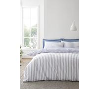 Bianca 'Hampton Stripe' 200 Thread Count Cotton Reversible Duvet Cover Set in Blue | Size: King Bianca Blue King