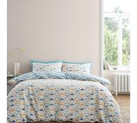 Bianca Hans Retro Spot 200 Thread Count Cotton Super King Duvet Cover Set with Pillowcases Blue