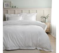 Bianca Lottie Floral Embroidery 180 Thread Count Cotton Double Duvet Cover Set with Pillowcase White
