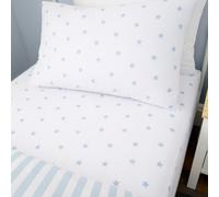 Bianca Mini Star & Stripes Cotton Double Fitted Sheet Blue