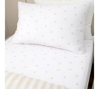 Bianca Mini Star & Stripes Cotton Double Fitted Sheet Natural