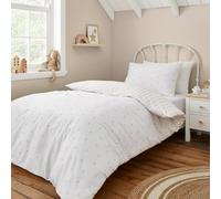 Bianca Mini Star & Stripes Reversible Cotton Double Duvet Cover Set with Pillowcases Natural