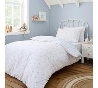 Bianca Mini Star & Stripes Reversible Cotton Junior Duvet Cover Set with Pillowcase Blue