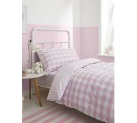 Bianca Pink Check 100% Cotton Duvet Set Pink