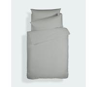Bianca Plain Dyed Dark Grey Duvet Cover Set for 135 cm Bed 100% Cotton Percale