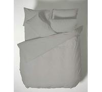 Bianca Plain Dyed Dark Grey Duvet Cover Set for 180 cm Bed 100% Cotton Percale