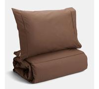 Bianca Plain Dyed Deep Taupe Duvet Cover Set for 150 cm Beds 100% Cotton Percale