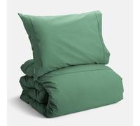 Bianca Plain Dyed Percale Jade Duvet Cover + Pillow Cases + Fitted Sheet 260 x 240 + 50 x 80 (2)+180 x 200 cm