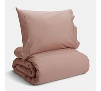 Bianca Plain Dyed Rose Tan Duvet Cover Set for 135 cm Bed 100% Cotton Percale
