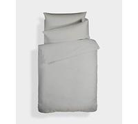 Bianca Plain Dyed Silver 90cm 100% Cotton Percale Duvet Cover Set