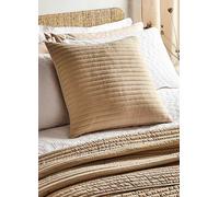 Bianca Quilted Lines 55 x 55cm Feather Filled Cushion Natural