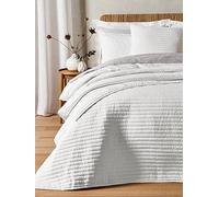 Bianca Fine Linens Bedroom Quilted Lines 220x230cm Bedspread White
