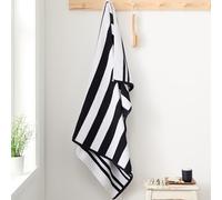 Bianca Reversible Stripe 100x150cm Cotton Jacquard Bath Sheet Black