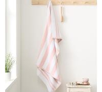 Bianca Reversible Stripe 100x150cm Cotton Jacquard Bath Sheet Blush Pink