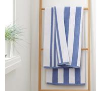 Bianca Hand Towel Reversible Stripe Cotton Jacquard 50x85cm Blue/White