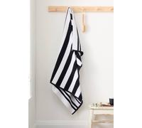 Bianca 'Reversible Stripe' Cotton Jacquard Bath Sheet in Black Bianca Black Bath Sheet