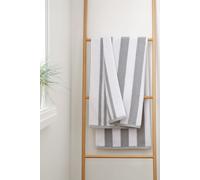 Bianca 'Reversible Stripe' Cotton Jacquard Bath Towel in Grey Bianca Grey