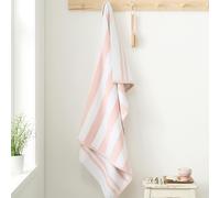 Bianca Reversible Stripe Cotton Jacquard Towel Blush Pink - Bath Sheet - Blush Pink