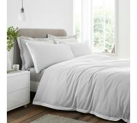 Bianca Seersucker Woven Stripe 180 Thread Count Cotton Duvet Cover Set Grey - Double - Grey