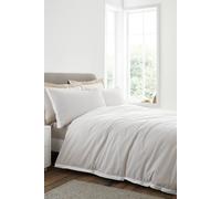Bianca Seersucker Woven Stripe 180 Thread Count Cotton Duvet Cover Set Natural - Super King - Natural