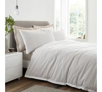 Bianca Seersucker Woven Stripe 180 Thread Count Cotton Super King Duvet Cover Set With Pillowcases Natural