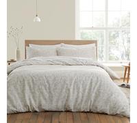 Bianca Shadow Leaves 200 Thread Count Cotton King Duvet Cover Set with Pillowcases Natural