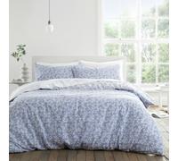 Bianca Shadow Leaves 200 Thread Count Cotton Reversible Duvet Cover Set - King - French Blue