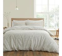 Bianca Shadow Leaves 200 Thread Count Cotton Reversible Duvet Cover Set - Single - Natural