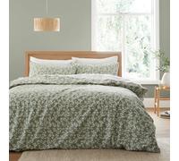 Bianca Shadow Leaves 200 Thread Count Cotton Reversible Duvet Cover Set - King - Green