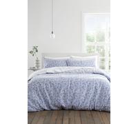 Bianca 'Shadow Leaves' 200TC Cotton Duvet Cover Set in Blue | Size: Super King Bianca Blue Super King